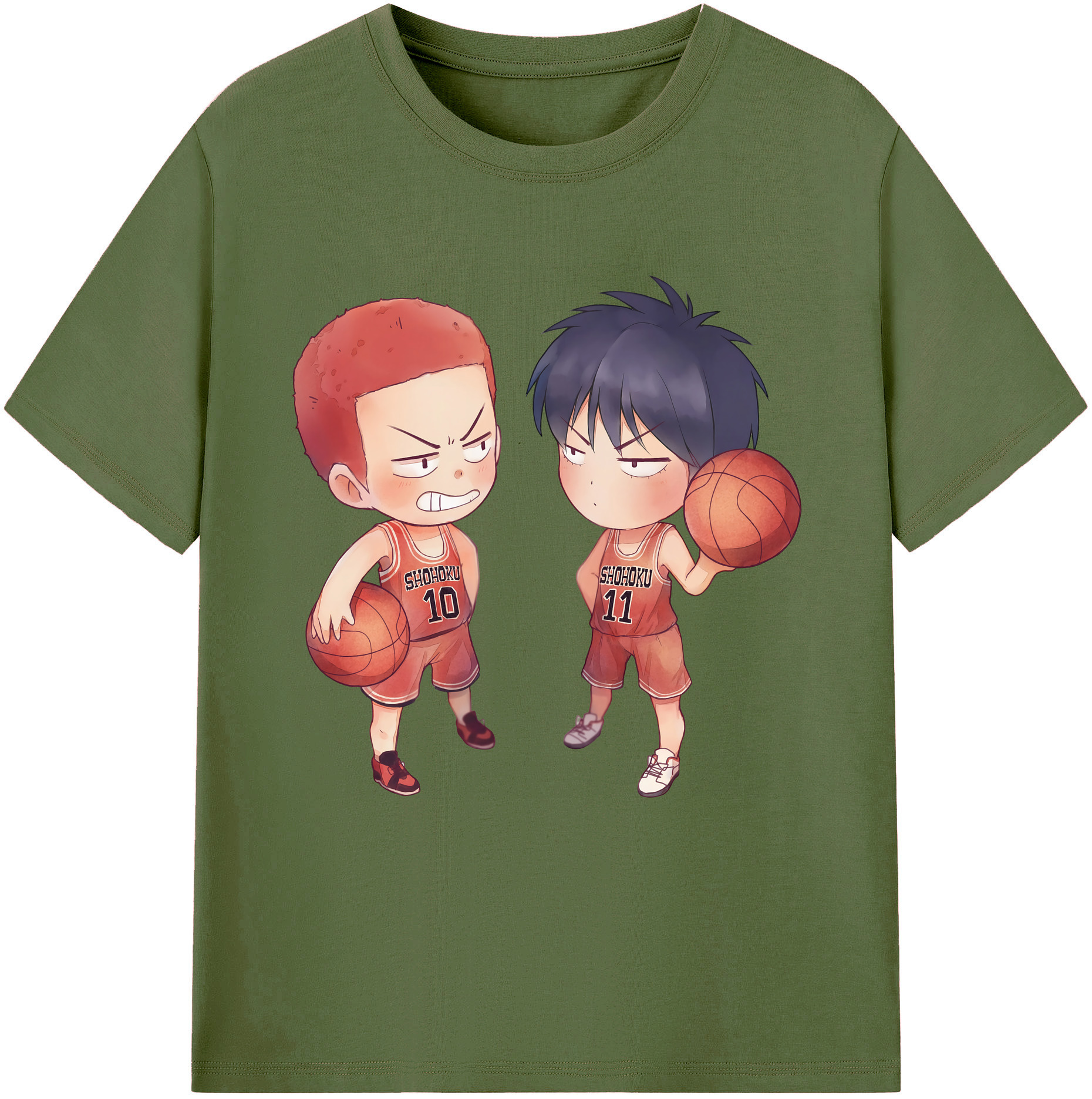 SLAM DUNK／スラムダンク 綿100％半袖Tシャツ（フロントプリント）